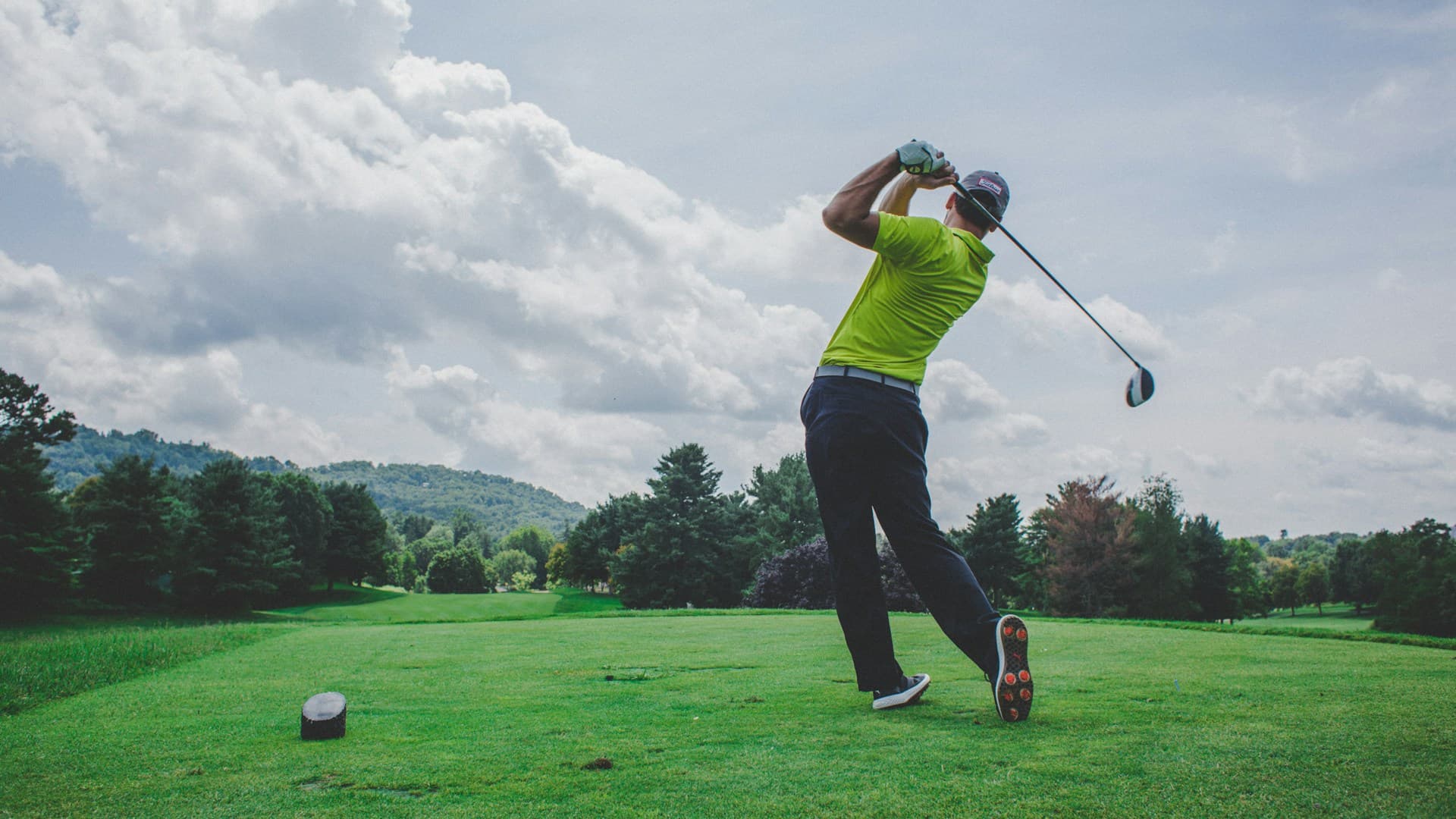 A Pacific Northwest golf fairway at golden hour